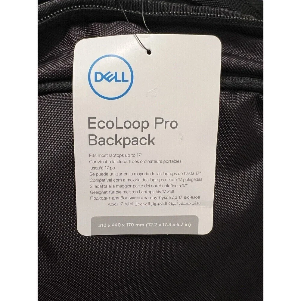 Dell EcoLoop Pro Slim Backpack for 17 Inch Laptop Notebook Or Tablet - Picture 4 of 4